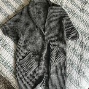 Open front grey cardigan boutique